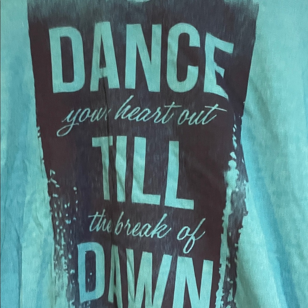 Tel Gear new Teal Long Sleeve Graphic Top medium - Picture 3 of 5